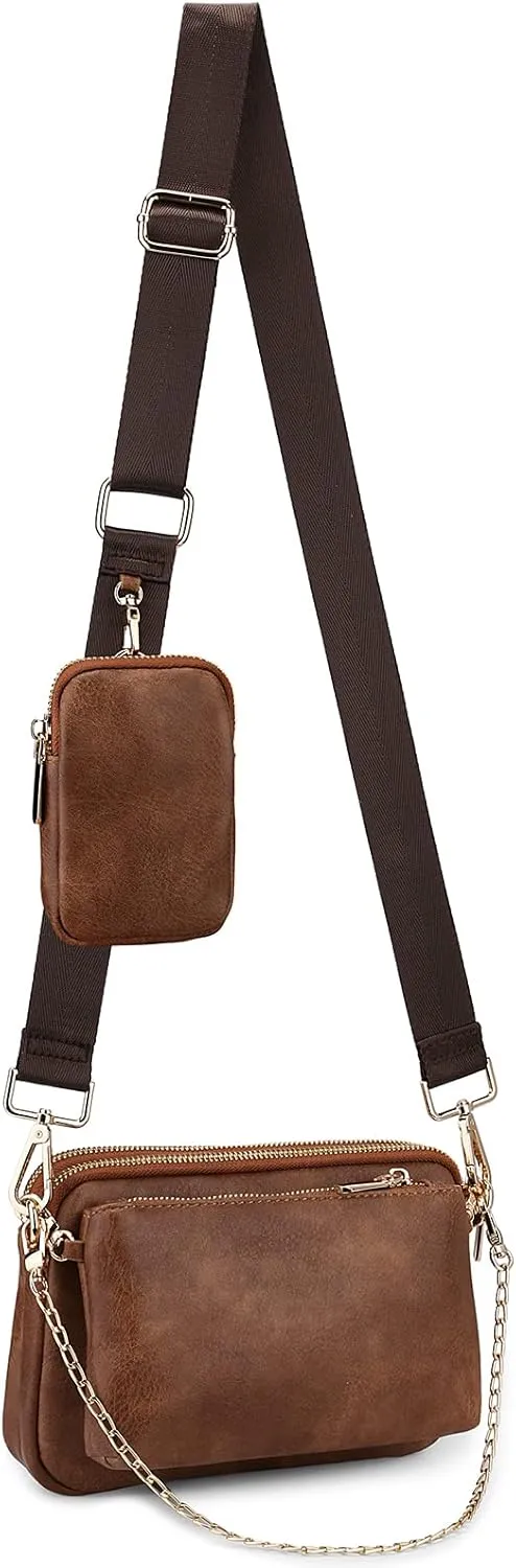 Uromee Crossbody Bags for Women Fashion Shoulder Purse Fanny Pack Travel Hiking Detachable Pouch Adjustable Strap