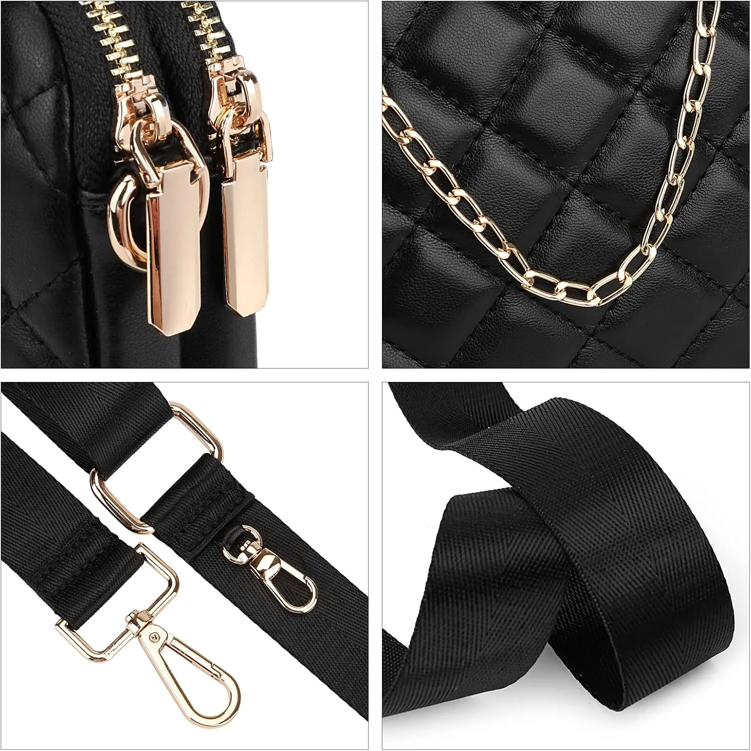 Uromee Crossbody Bags for Women Fashion Shoulder Purse Fanny Pack Travel Hiking Detachable Pouch Adjustable Strap
