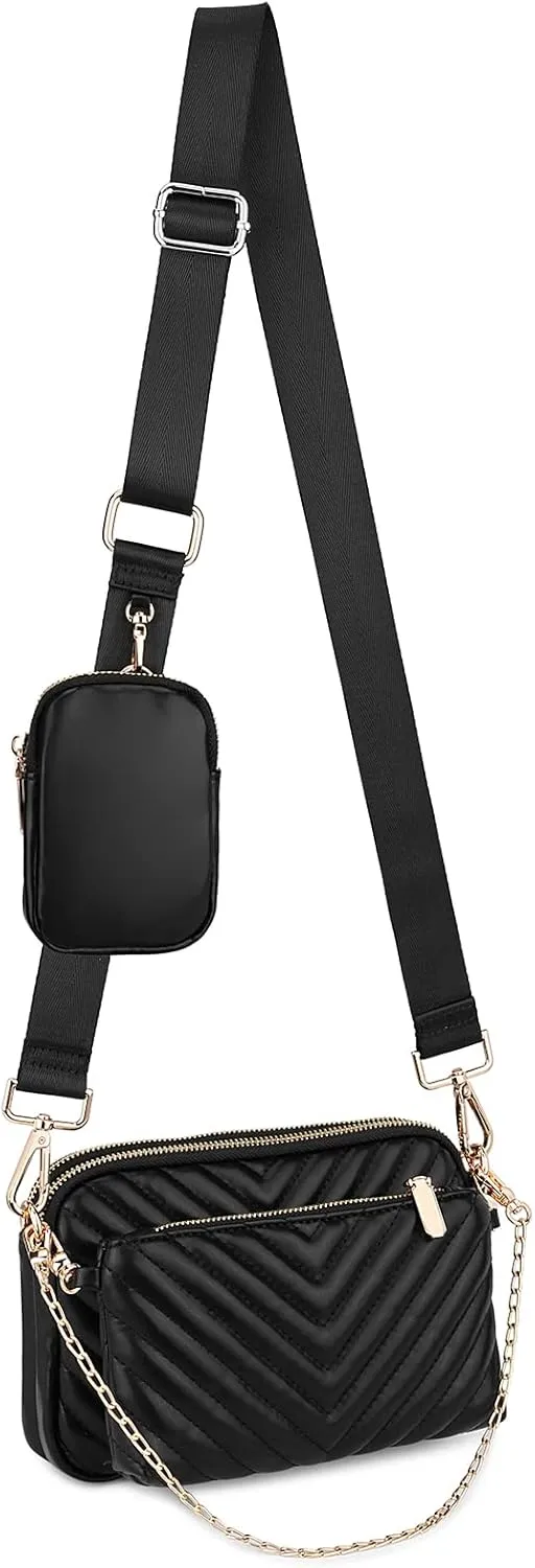 Uromee Crossbody Bags for Women Fashion Shoulder Purse Fanny Pack Travel Hiking Detachable Pouch Adjustable Strap