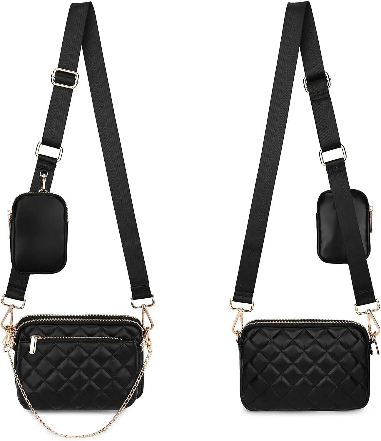 Uromee Crossbody Bags for Women Fashion Shoulder Purse Fanny Pack Travel Hiking Detachable Pouch Adjustable Strap