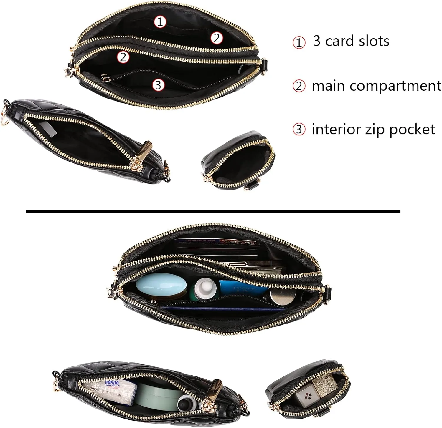 Uromee Crossbody Bags for Women Fashion Shoulder Purse Fanny Pack Travel Hiking Detachable Pouch Adjustable Strap