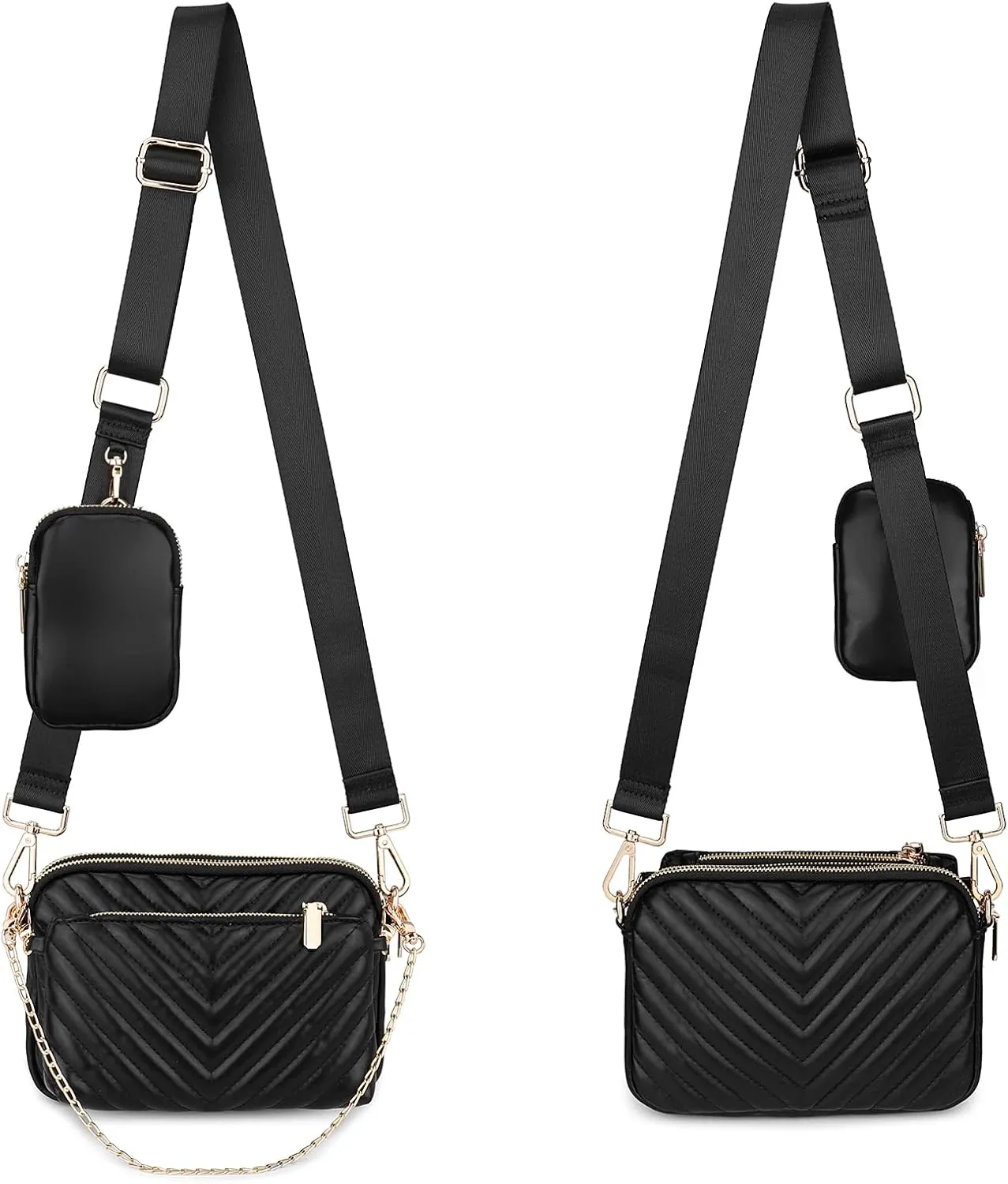 Uromee Crossbody Bags for Women Fashion Shoulder Purse Fanny Pack Travel Hiking Detachable Pouch Adjustable Strap