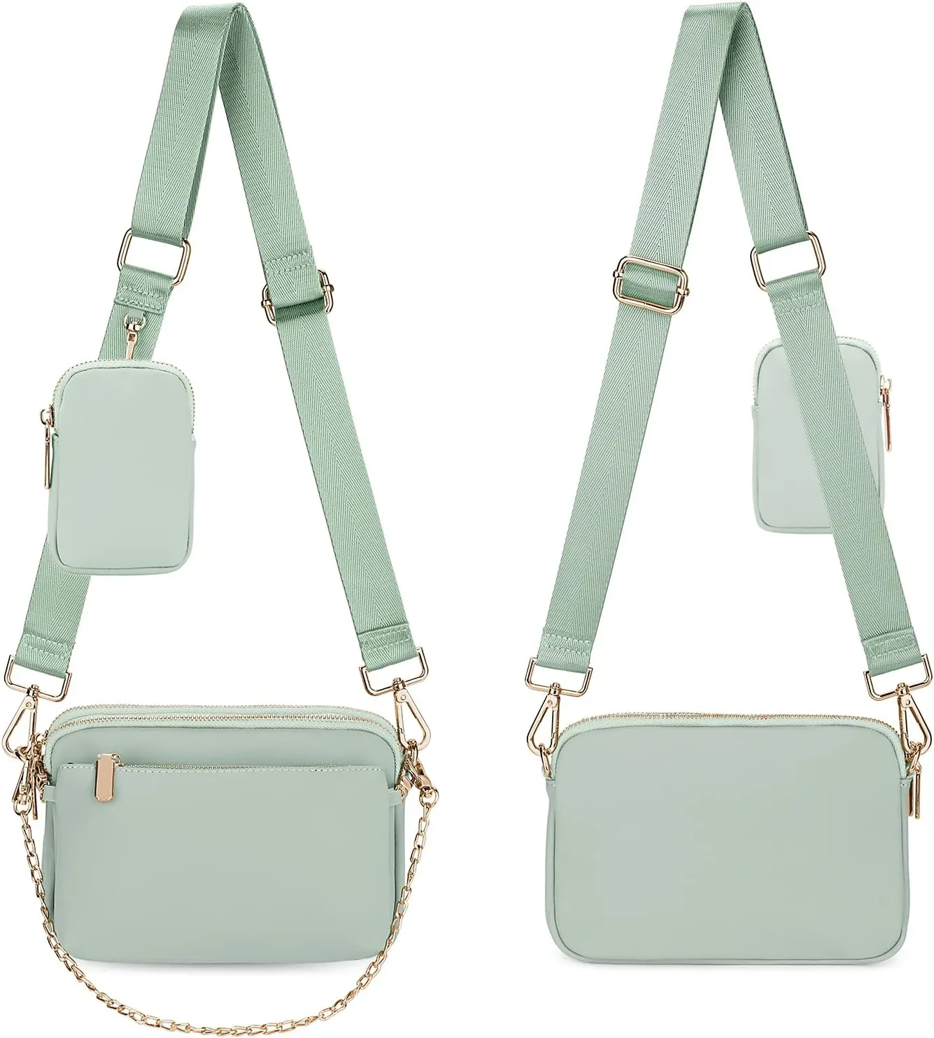 Uromee Crossbody Bags for Women Fashion Shoulder Purse Fanny Pack Travel Hiking Detachable Pouch Adjustable Strap