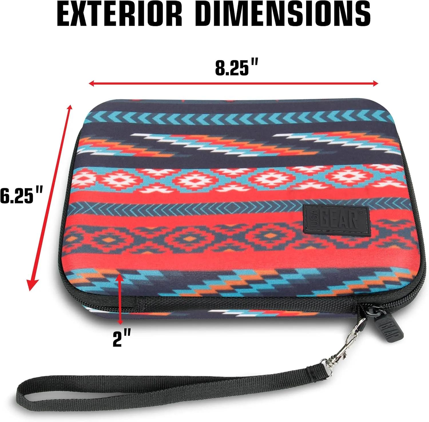 USA Gear Insulin Travel Case Fits Insulin Pen Needles, Lancets for Diabetes Testing, Syringes, Glucose Monitor Kit, Ice Packs(Not Included) & More - Diabetes Carrying Case with Wrist Strap - Southwest