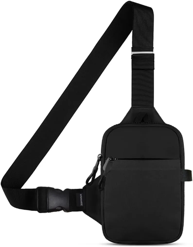 USHAKE Mini Sling Bag for Men Women - Small Crossbody Bag Casual Phone Chest Bag for Hiking Traveling Gifting