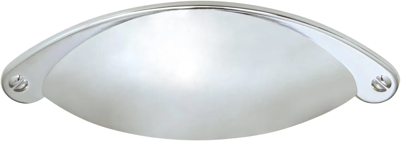 Utopia Alley Elgin Bin Pull Handle - Vintage Cabinet Hardware with Hand Finished Polished Chrome - 2.5" Center to Center (5)
