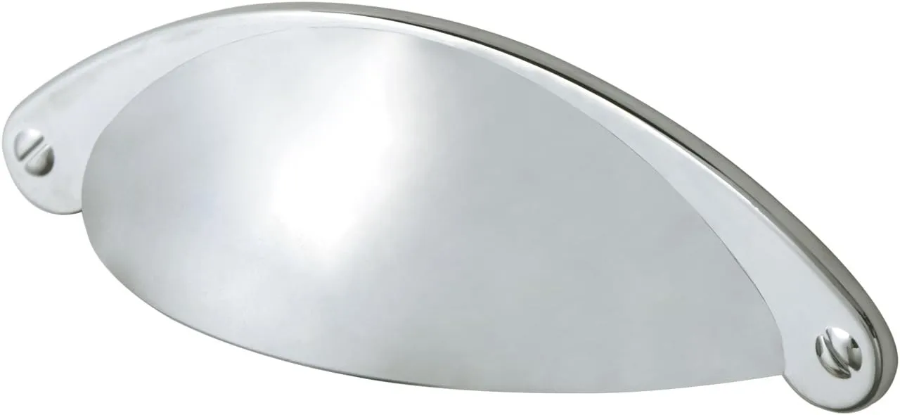 Utopia Alley Elgin Bin Pull Handle - Vintage Cabinet Hardware with Hand Finished Polished Chrome - 2.5" Center to Center (5)