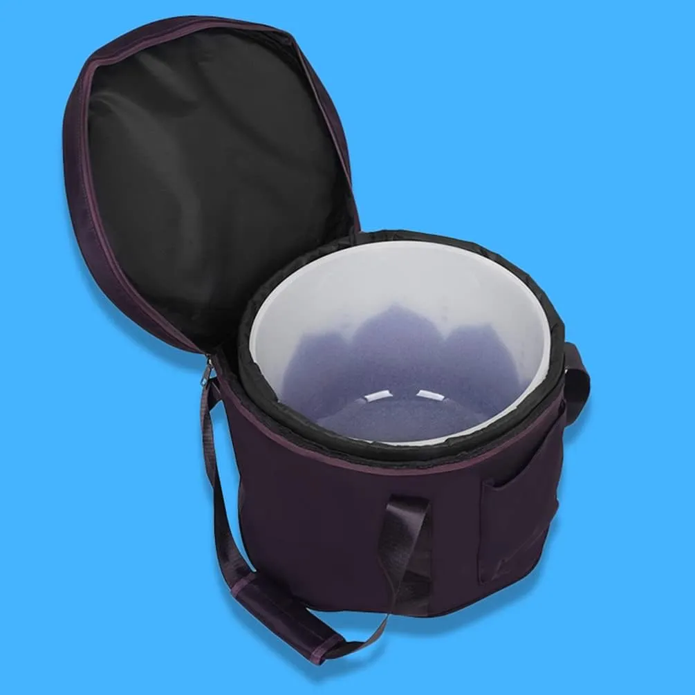 Vaguelly Singing Bowl Carrying Case Crystal Singing Bowl Carrying Case Bag 12inch Sound Healing Instrument Travel Carry Case Bag For Sound Healing and Meditation Purple