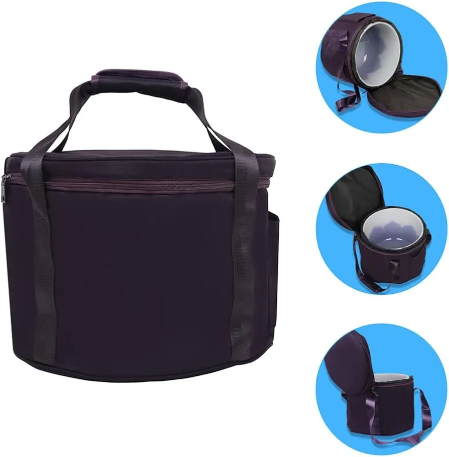 Vaguelly Singing Bowl Carrying Case Crystal Singing Bowl Carrying Case Bag 12inch Sound Healing Instrument Travel Carry Case Bag For Sound Healing and Meditation Purple