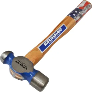 VAUGHAN Ball Pein Hammer, 4 oz, Hickory handle, American high carbon steel, TC504, VN15130