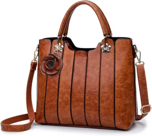 Vegan Leather Purses for Women, Top Handle Handbag Fits 11-inch Tablet, Leather Tote, Crossbody Satchel Handbag