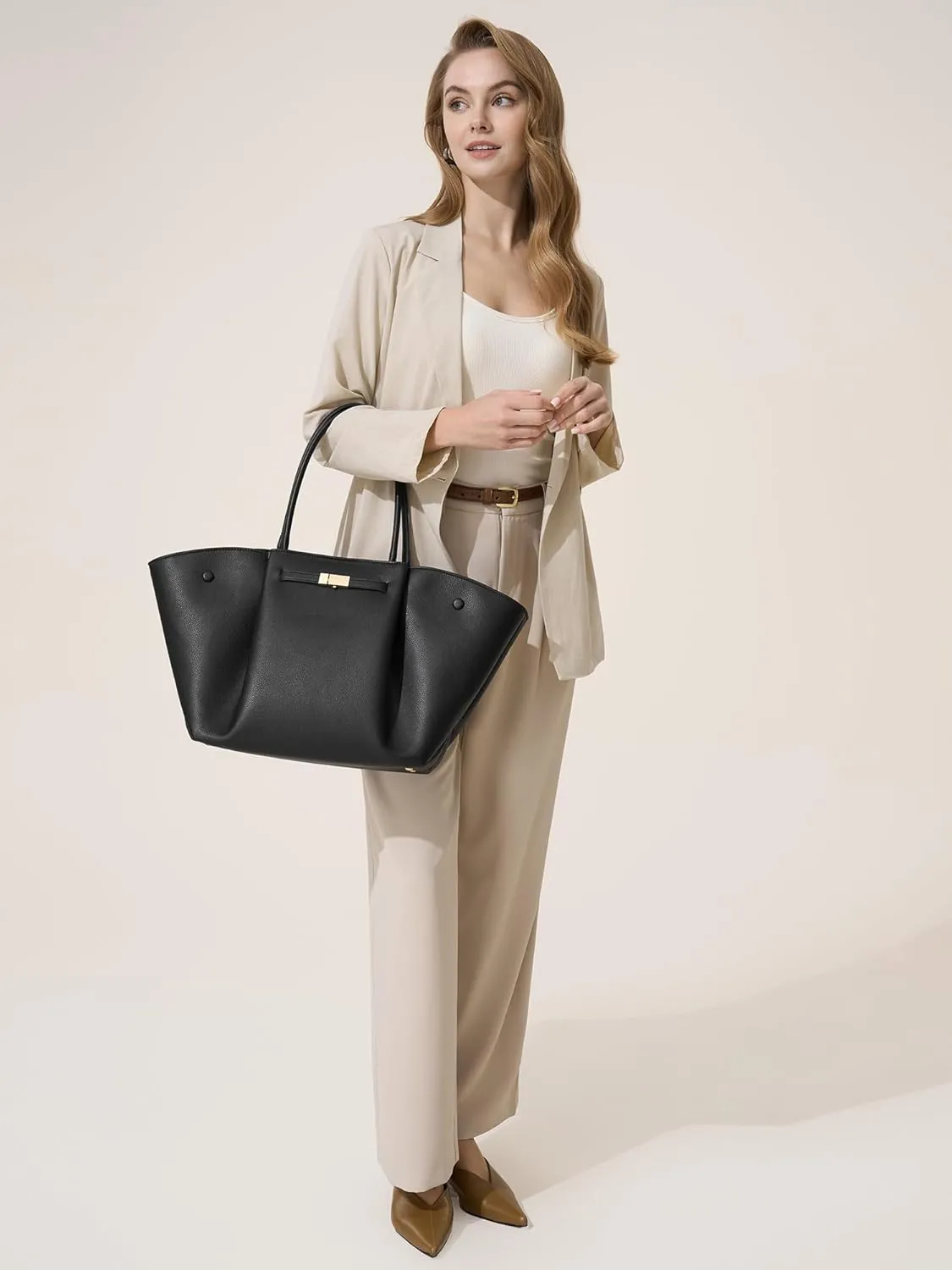 Vegan Leather Tote Bags Dressy Top Handle Purses and Handbags for Women Shoulder Bag with Large Capacity