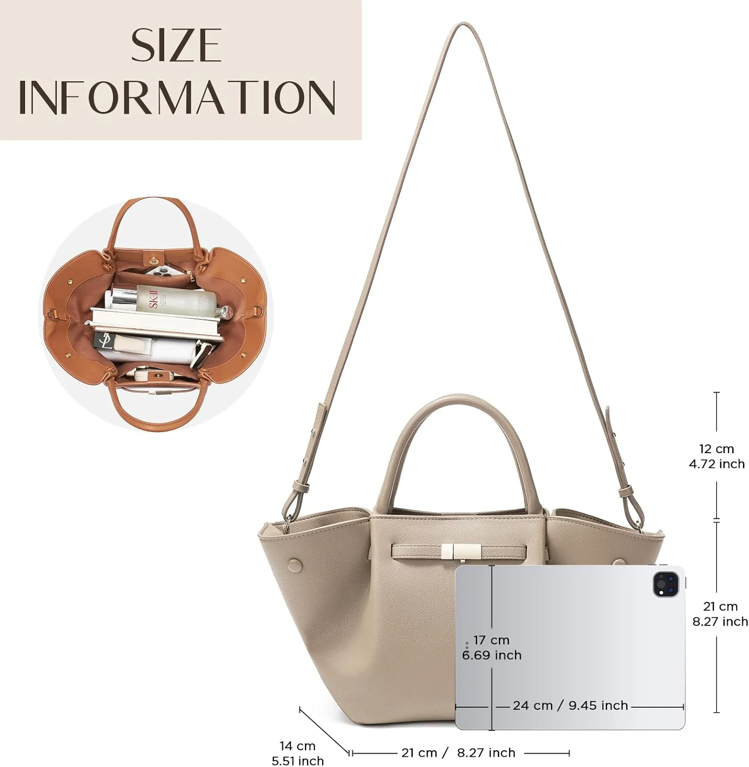 Vegan Leather Tote Bags Dressy Top Handle Purses and Handbags for Women Shoulder Bag with Large Capacity