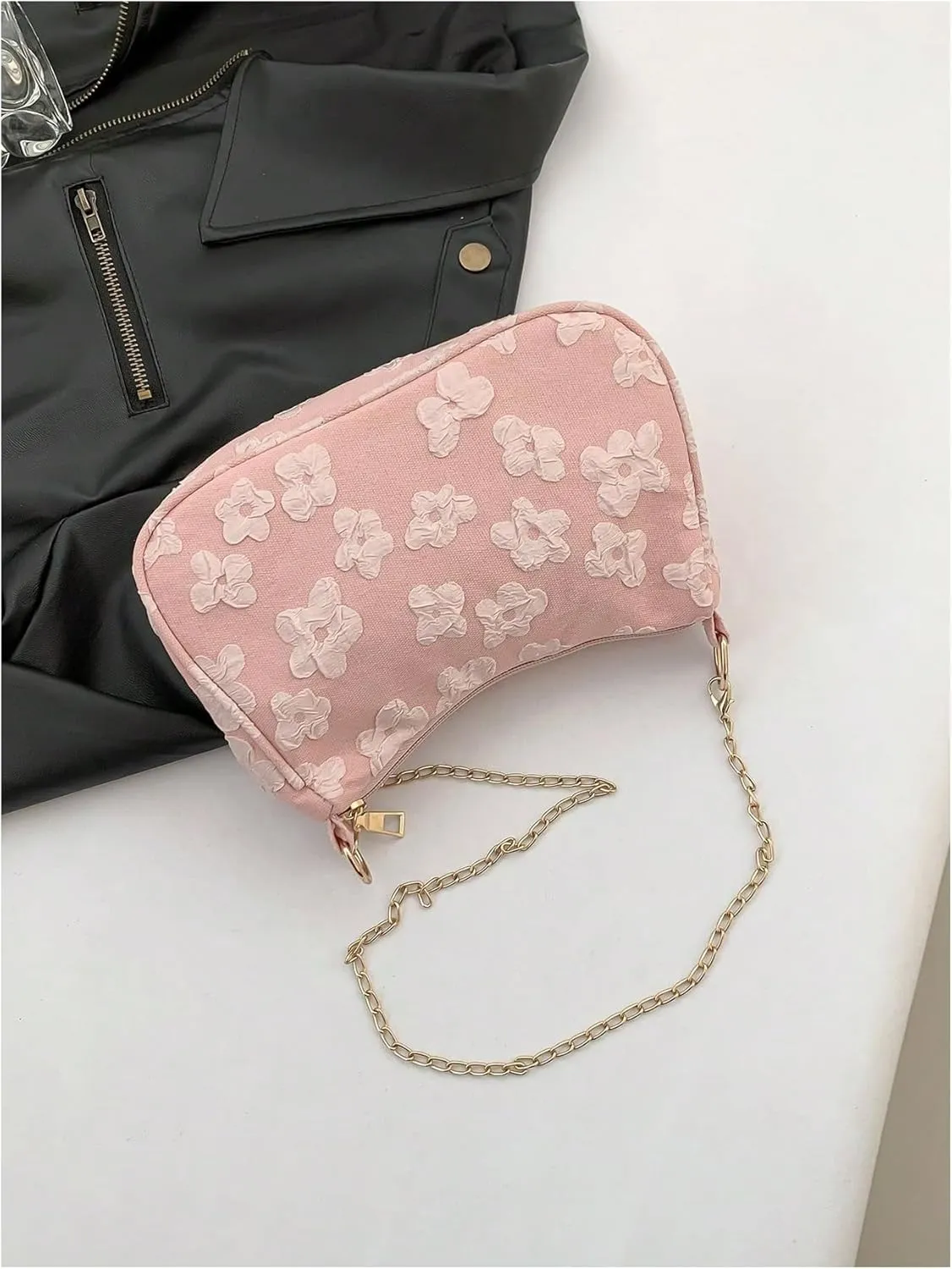 Verdusa Women's Floral Print Shoulder Bags Casual Underarm Purses with Chain Strap