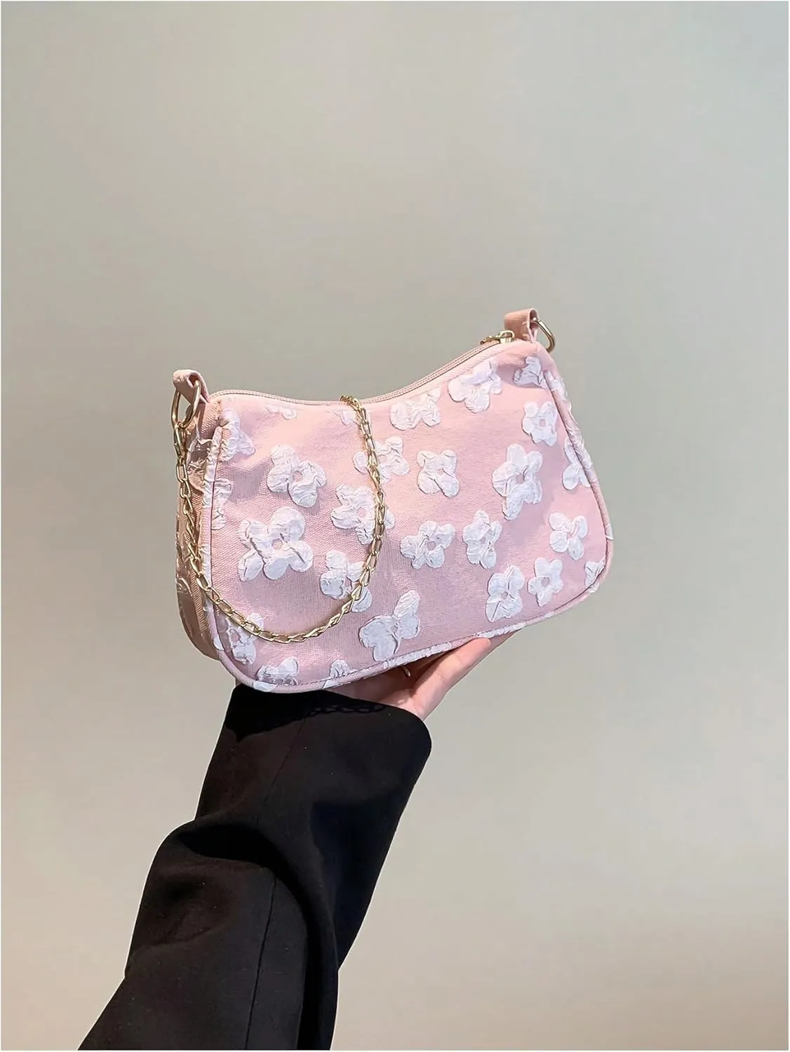 Verdusa Women's Floral Print Shoulder Bags Casual Underarm Purses with Chain Strap