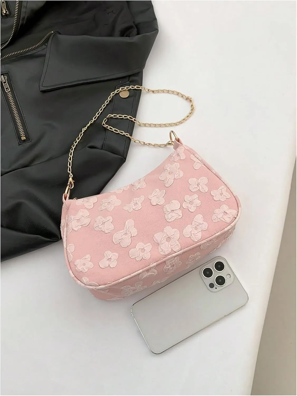 Verdusa Women's Floral Print Shoulder Bags Casual Underarm Purses with Chain Strap