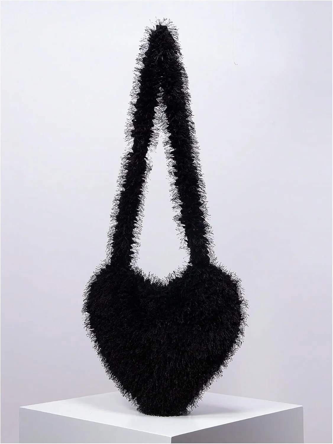 Verdusa Women's Fuzzy Crossbody Shoulder Bags Furry Shoulder Bag Purses