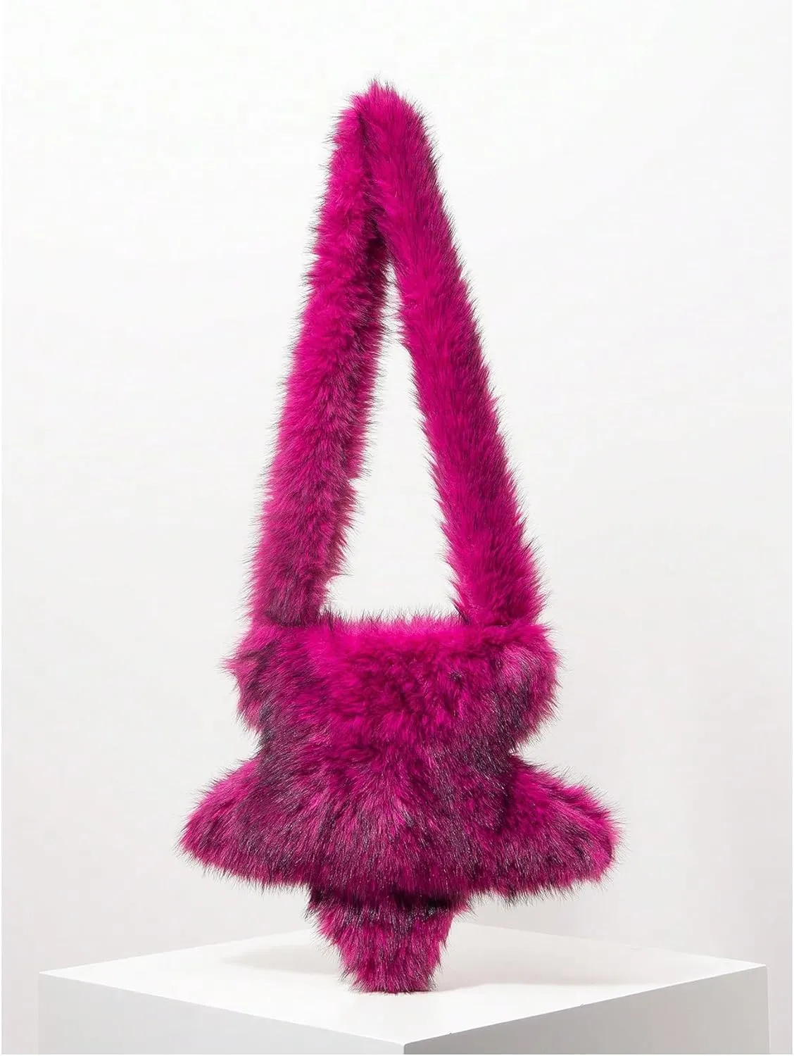 Verdusa Women's Fuzzy Crossbody Tote Bags Furry Shoulder Bag Purse Handbag