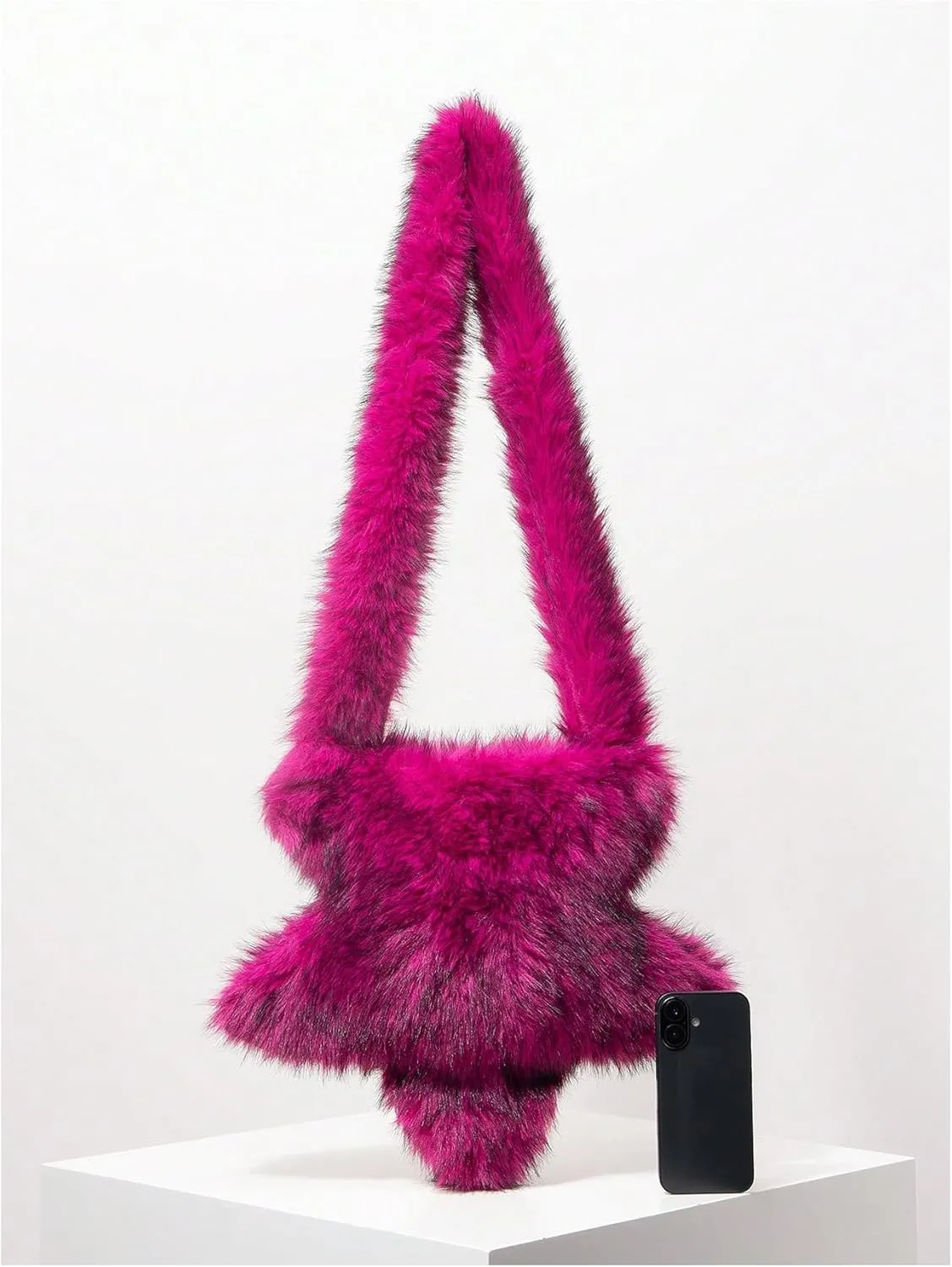 Verdusa Women's Fuzzy Crossbody Tote Bags Furry Shoulder Bag Purse Handbag