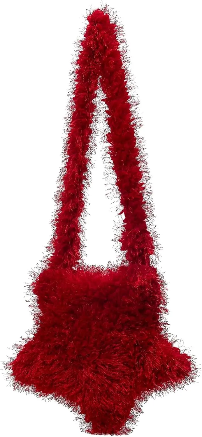 Verdusa Women's Fuzzy Crossbody Tote Bags Furry Shoulder Bag Purse Handbag