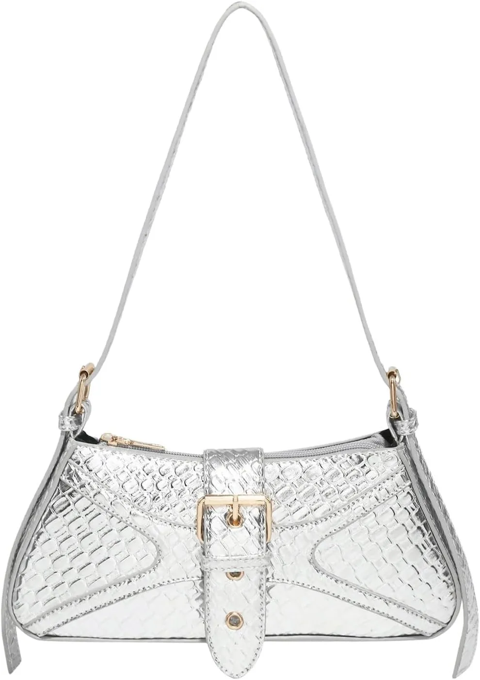 Verdusa Women's Leopard Print PU Leather Shoulder Bag Vintage Zipper Underarm Bags