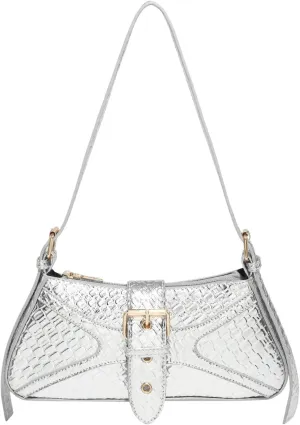 Verdusa Women's Leopard Print PU Leather Shoulder Bag Vintage Zipper Underarm Bags