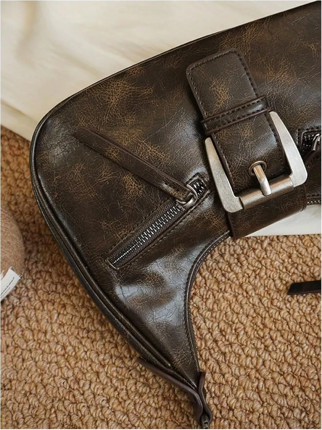 Verdusa Women's Vintage PU Leather Shoulder Bag Zipper Underarm Bags