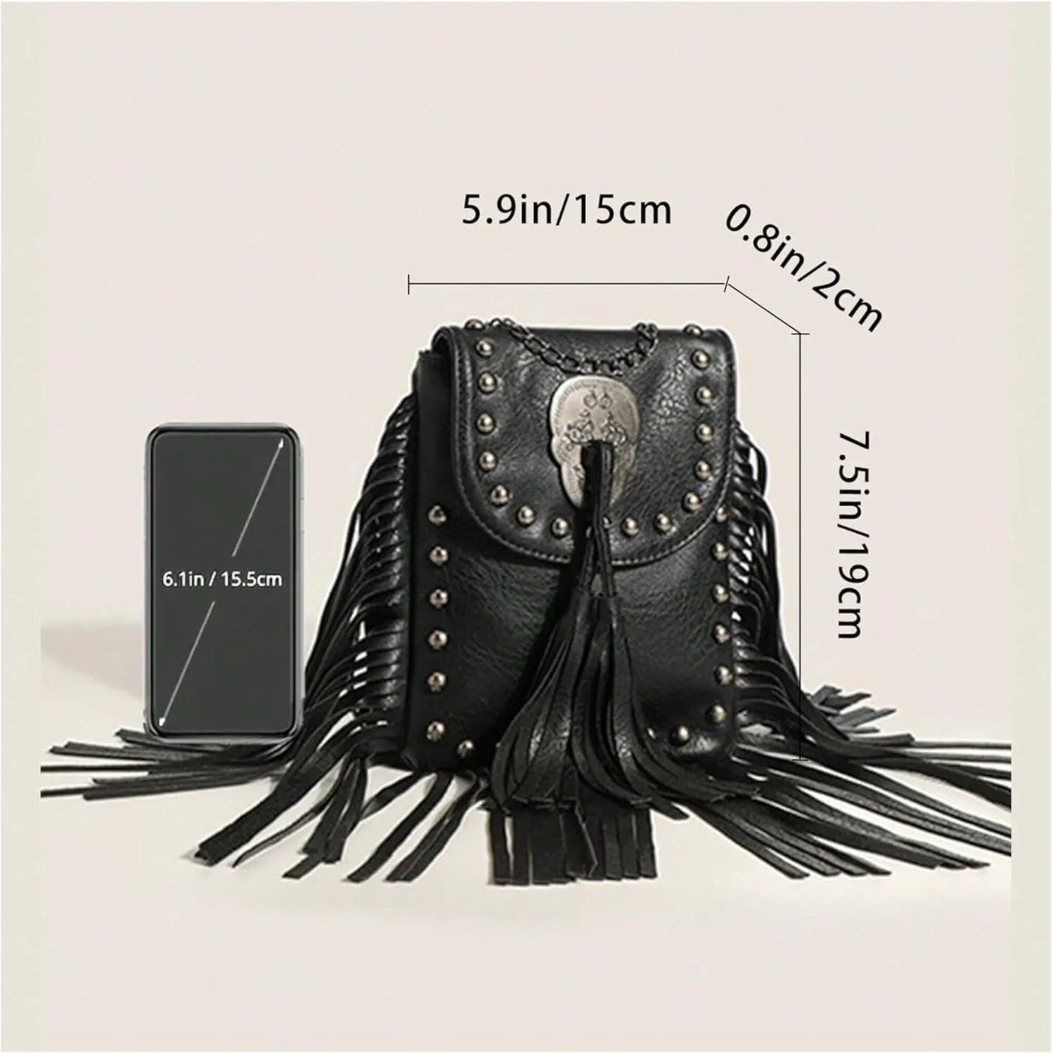 Verdusa Women's Western Country Cowgirl Bag Fringe Crossbody Bags Boho Tassel Messenger Bags Casual Purses