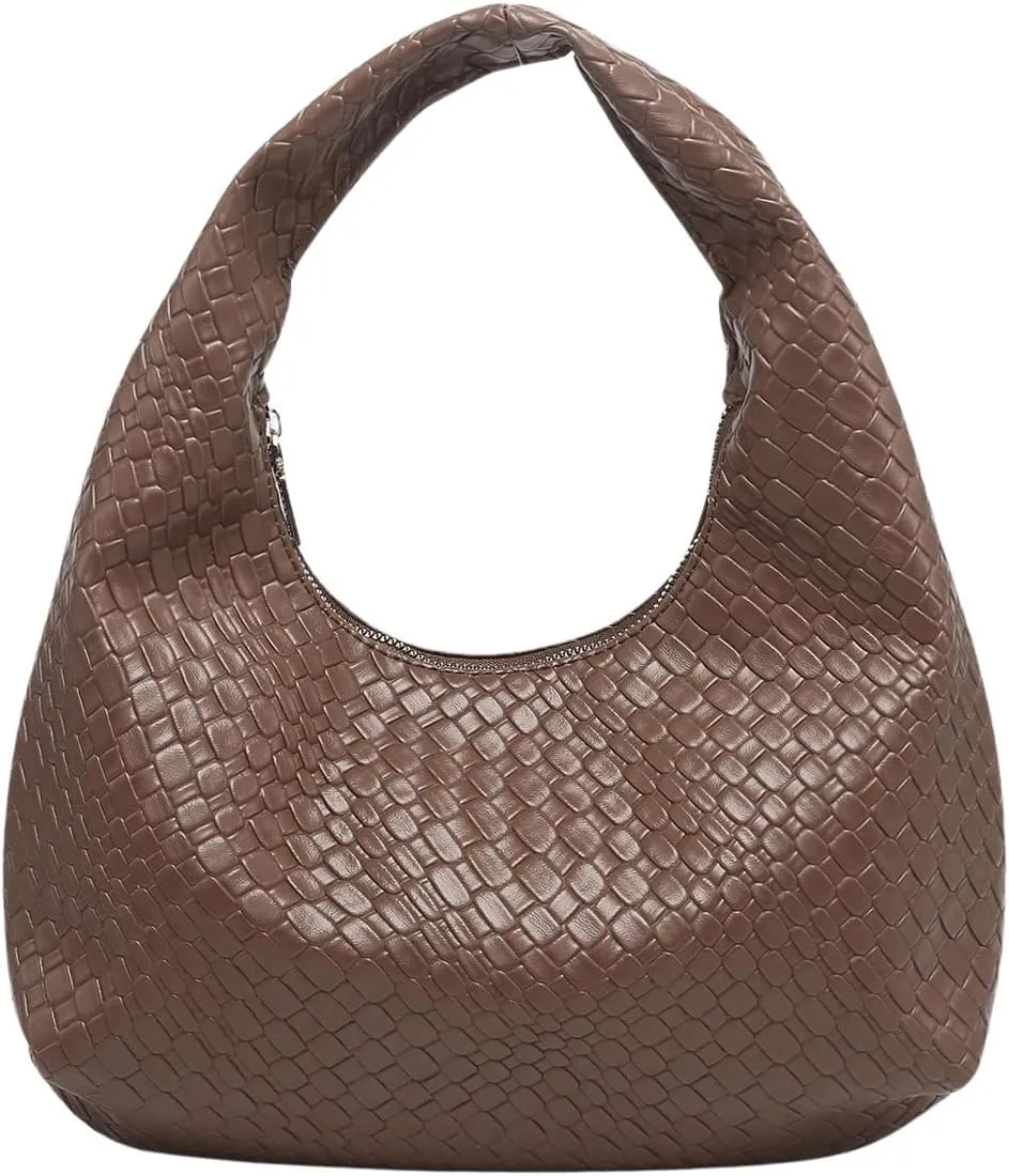 Verdusa Women's Woven Leather Hobo Shoulder Bags Top Handle Braided Underarm Purse