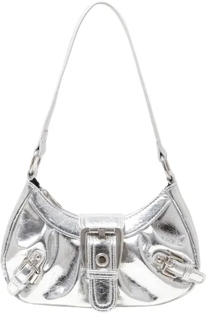 Verdusa Women's Y2k Purse Top Handle Shoulder Bag Buckle Punk Hobo Clutch Purses Bags