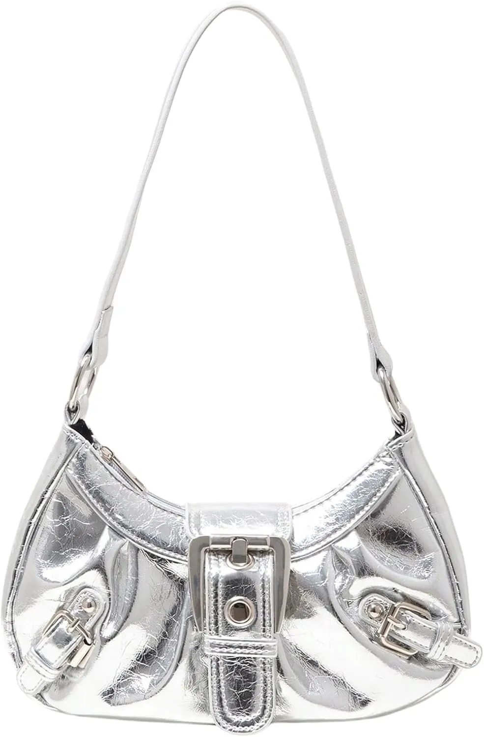 Verdusa Women's Y2k Purse Top Handle Shoulder Bag Buckle Punk Hobo Clutch Purses Bags