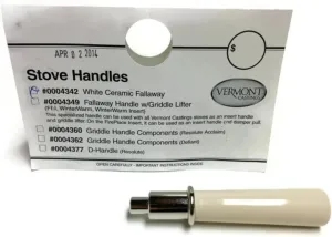 Vermont Castings Ceramic Fallaway Handle Assembly (White with Nickel Nub) 0004342