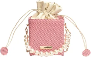 Versatile Bucket Bag For Women Shoulder Bags with Detachable Chain Strap Evening Purse Top Handle Bag Handbag