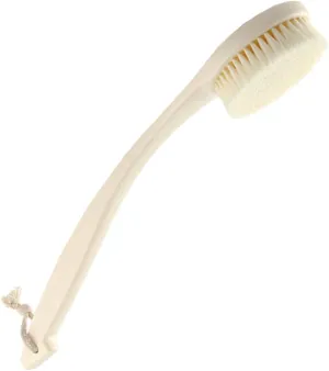 VICASKY Bath Brush Scrubber Cleaning Soft Exfoliating Bath Shower Brush Wash Gentle Bath Showers Skin Long Cleansing Bathing Brush Bathing Tool Plastic Handle White