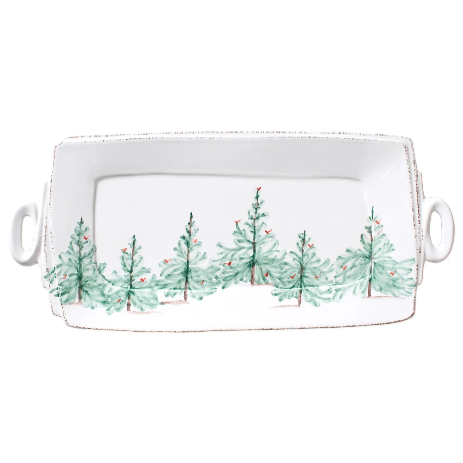 Vietri - Lastra Holiday Handled Platter, Rectangle