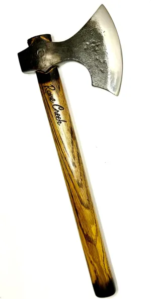 Viking Throwing Hatchet, Hand Finished Wood, Rugged Metal Design, Polished Blade