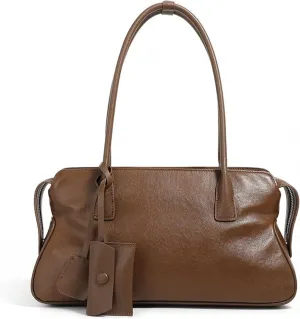 Vintage Cowhide Shoulder Bag for Women - Elegant Handbag and Purse