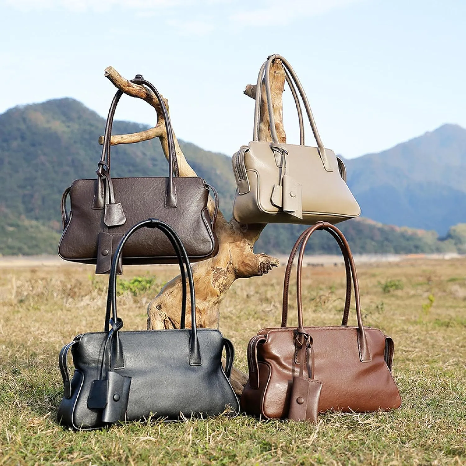 Vintage Cowhide Shoulder Bag for Women - Elegant Handbag and Purse