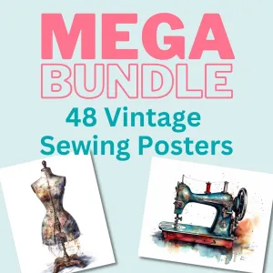 Vintage style sewing poster MEGA bundle