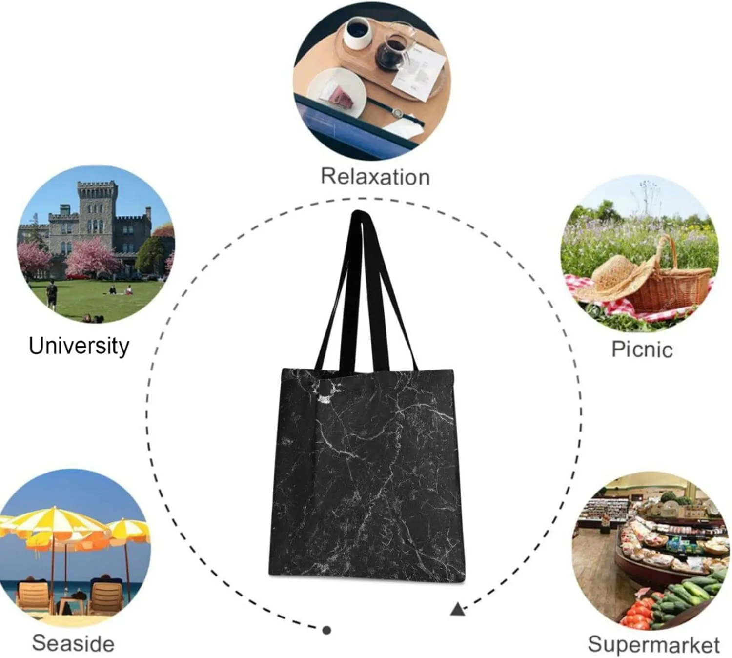 visesunny Women's Large Canvas Tote Shoulder Bag Standing Small Dog Top Storage Handle Shopping Bag Casual Reusable Tote Bag for Beach,Travel,Groceries,Books