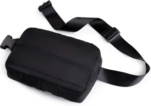 Viva Terry Puffer Belt Bag for Women and Men Small Quilted Crossbody Fanny Pack with Adjustable Strap for Running Hiking Travel Workout-Black