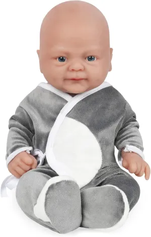 Vollence 14" Full Silicone Realistic Baby Doll - Lifelike Platinum Boy