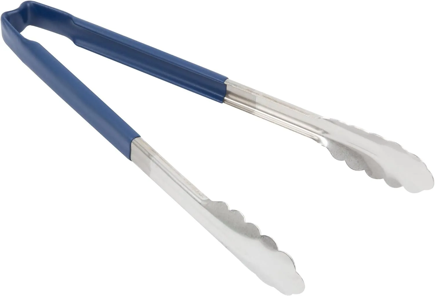 Vollrath 4781230 Jacob's Pride 12-Inch Scalloped Utility Tong (Stainless Steel, Kool-Touch Handle, Blue, NSF)