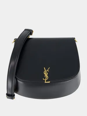 Voltaire Top Handle Bag in Black Box Leather