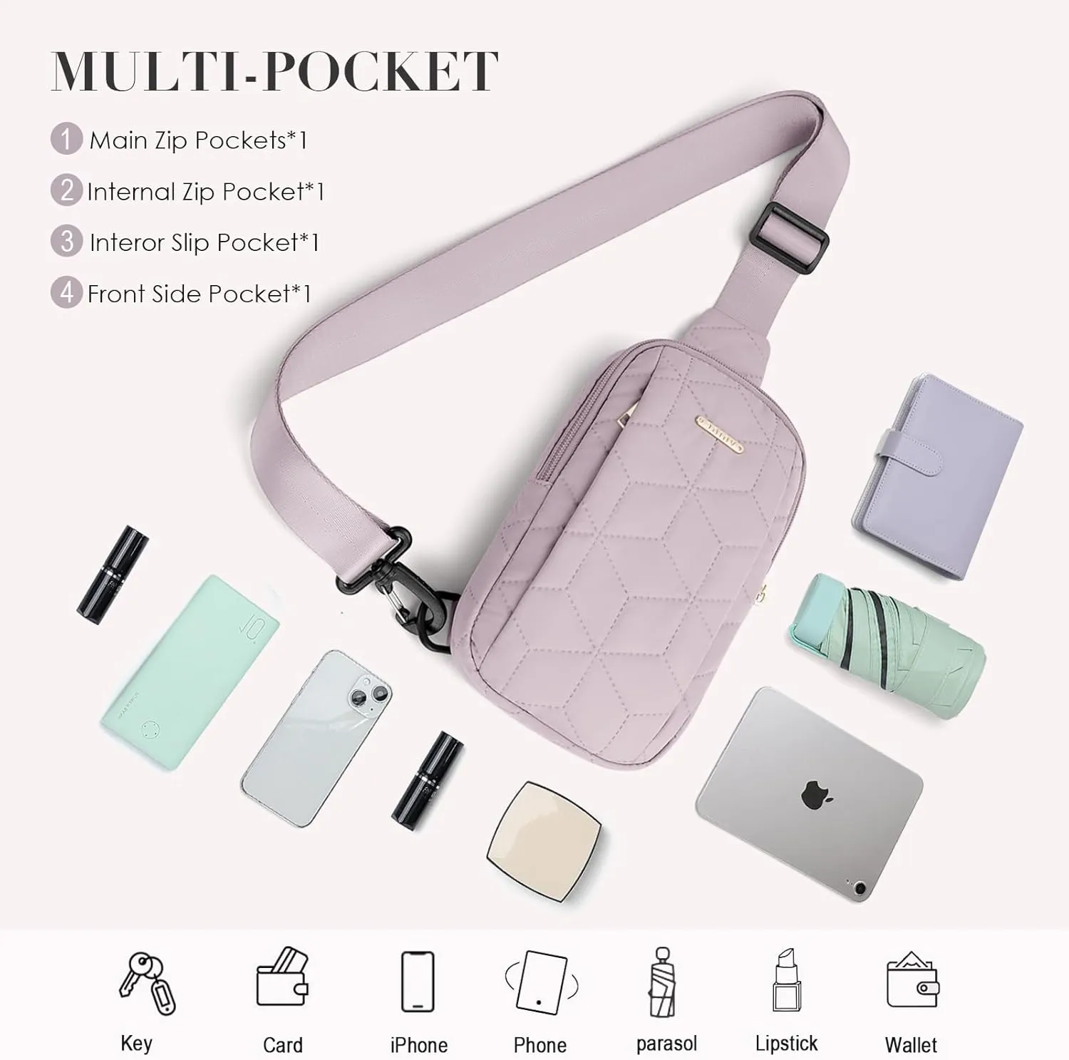 Waist Packs for Women, Light Purple