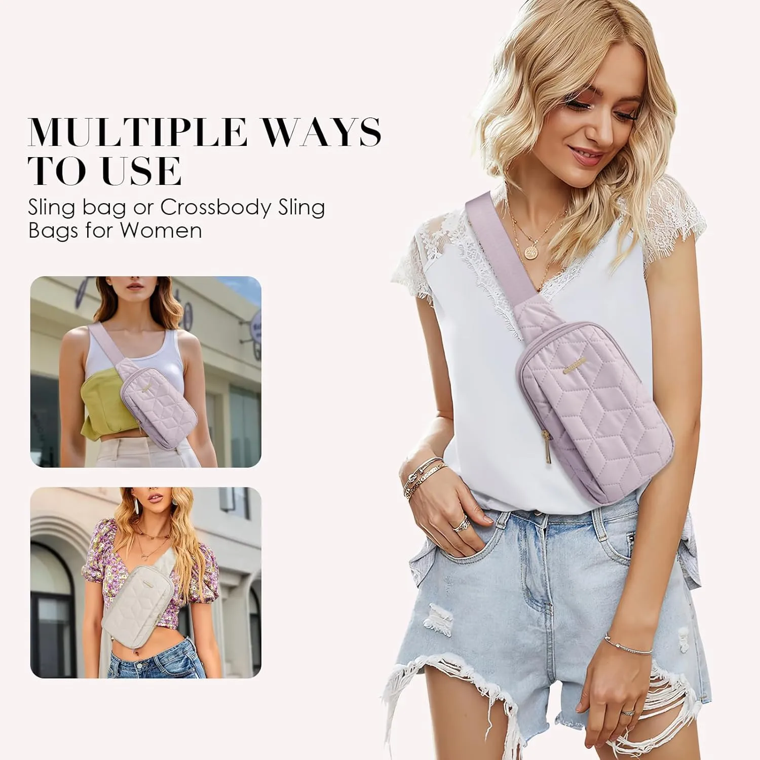 Waist Packs for Women, Light Purple