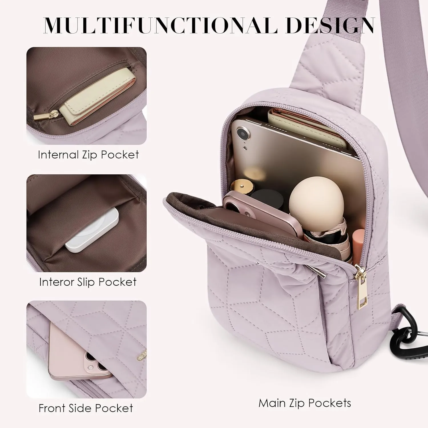 Waist Packs for Women, Light Purple