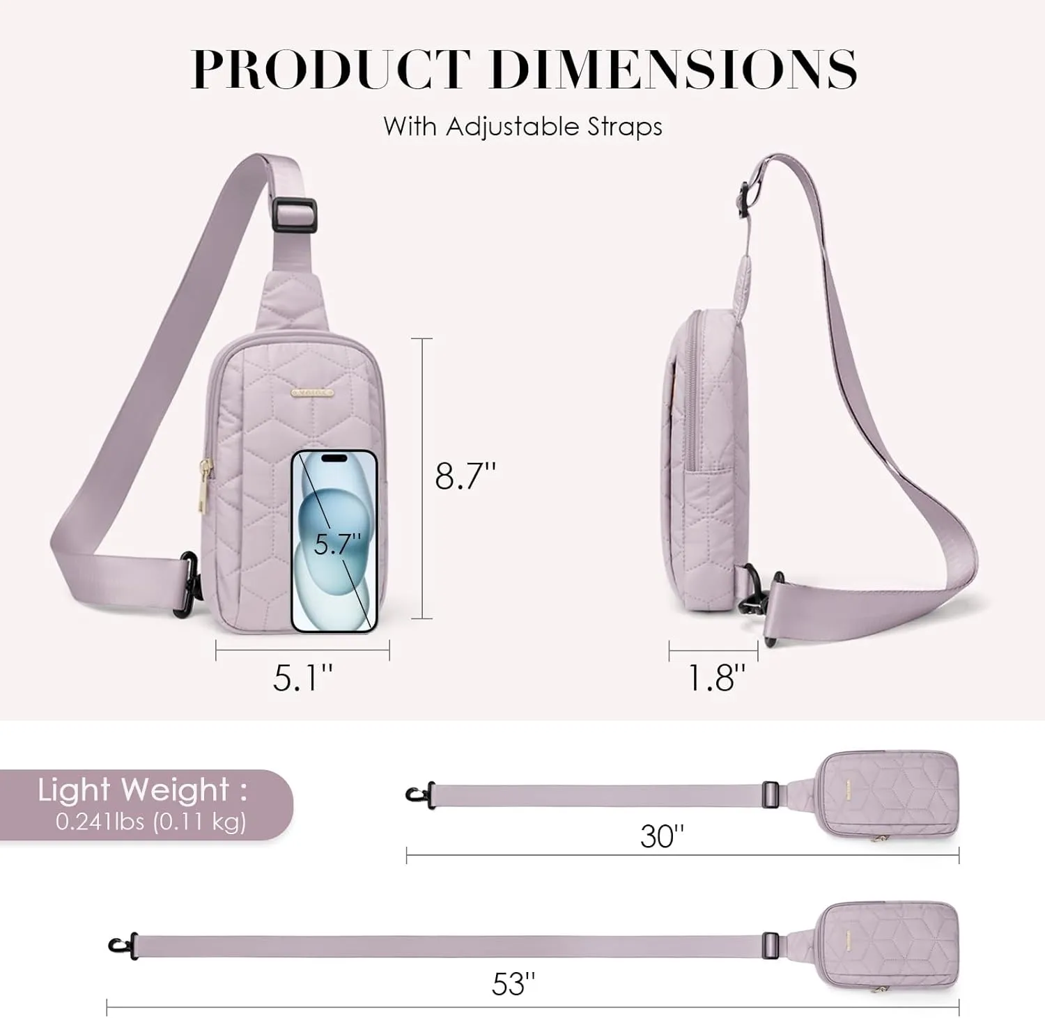 Waist Packs for Women, Light Purple
