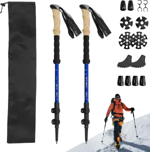 Walking Sticks for Men and Women Hiking Poles for Backpacking, Exercising and Traveling, Set of 2 Aluminum Collapsible Trekking Poles