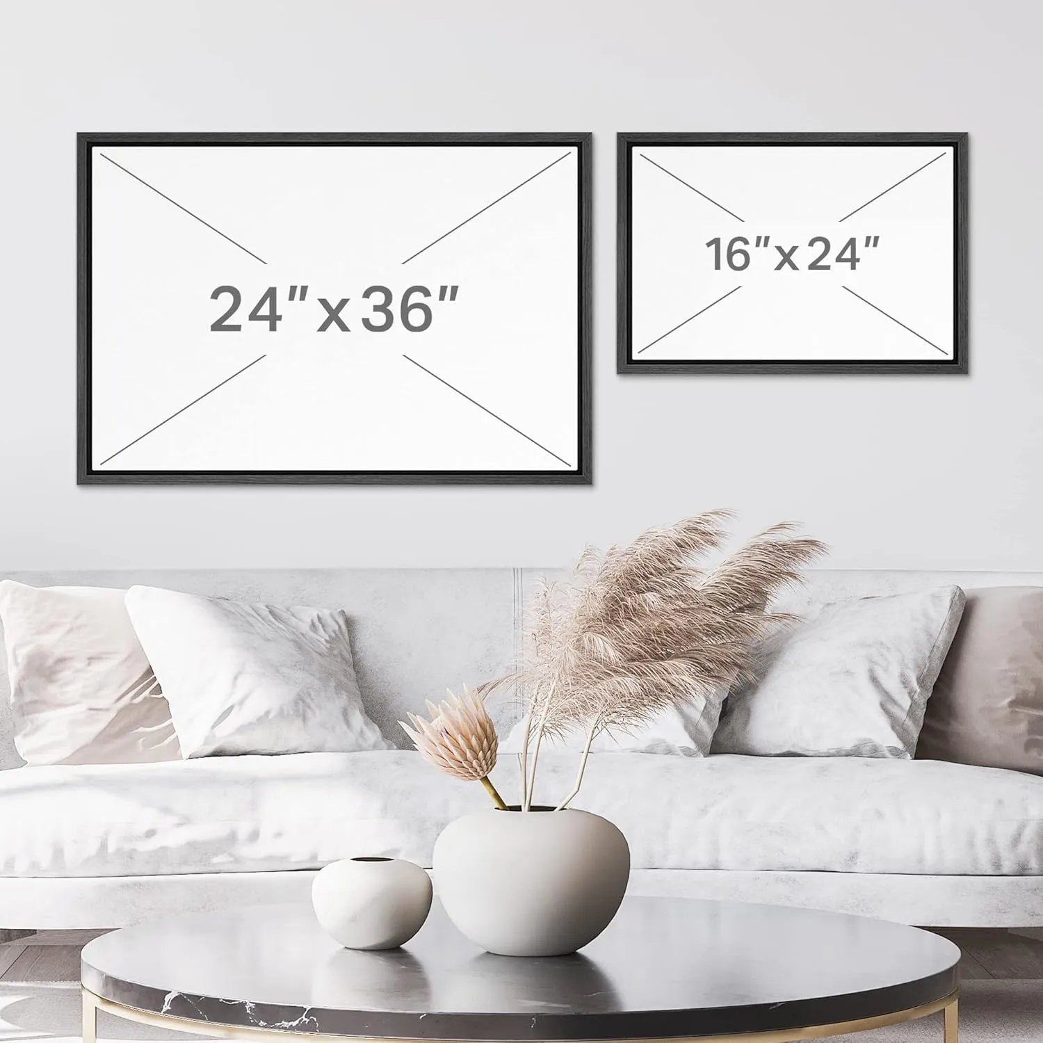 wall26 Framed Canvas Print Wall Art Mountain Range Forest Sunrise Nature Wilderness Digital Art Wood Panel Landscape Farmhouse/Country Relax/Calm/Cozy Geometric Abstract for Bedroom - 24"x36" Black